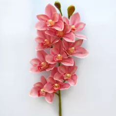 Цветок иск. Орхидея Цимбидиум 3D (10 цветков) (темно-розовый) 76см