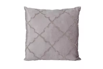 Подушка с бисером "Квадро" серебро