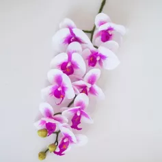 Цветок иск. Орхидея Фаленопсис (9 цветков) (бело-розовый) 105см