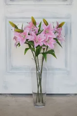 Цветок иск. Лилия двойная (светло-розовый) 69см