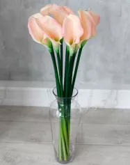 Цветок иск. Калла премиум (2 вида) (бело-розовый) 75см