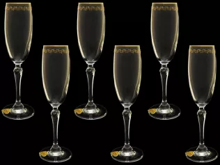 Набор бокалов для шампанского Золотая веточка